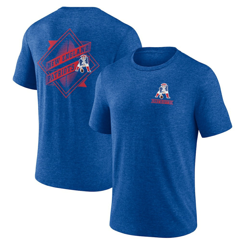 New England Patriots Diamond Scroll Tri-Blend T-Shirt Royal - NFL