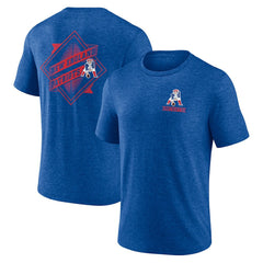 New England Patriots Diamond Scroll Tri-Blend T-Shirt Royal - NFL