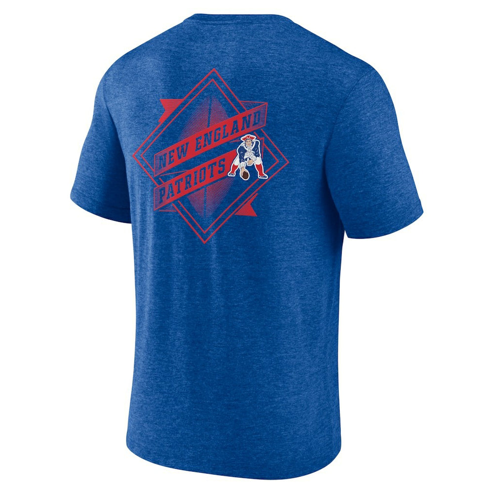New England Patriots Diamond Scroll Tri-Blend T-Shirt Royal - NFL