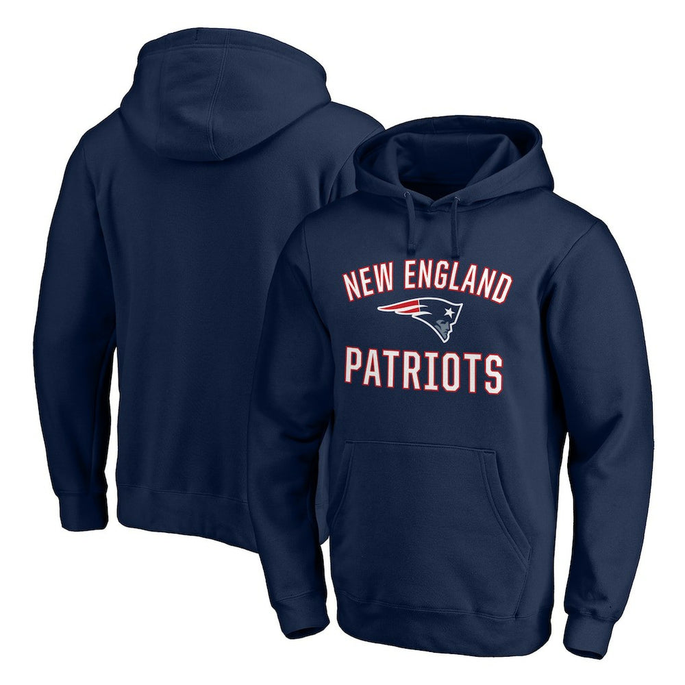 New England Patriots Victory Arch Team Fitted Pullover Hoodie Navy - NFL