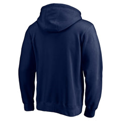 New England Patriots Logo Team Lockup Fitted Pullover Hoodie Navy - NFL