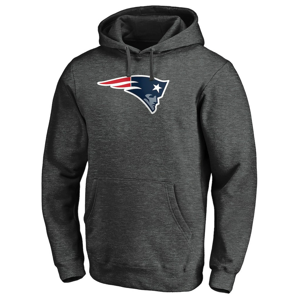 New England Patriots Primary Logo Fitted Pullover Hoodie Charcoal - NFL