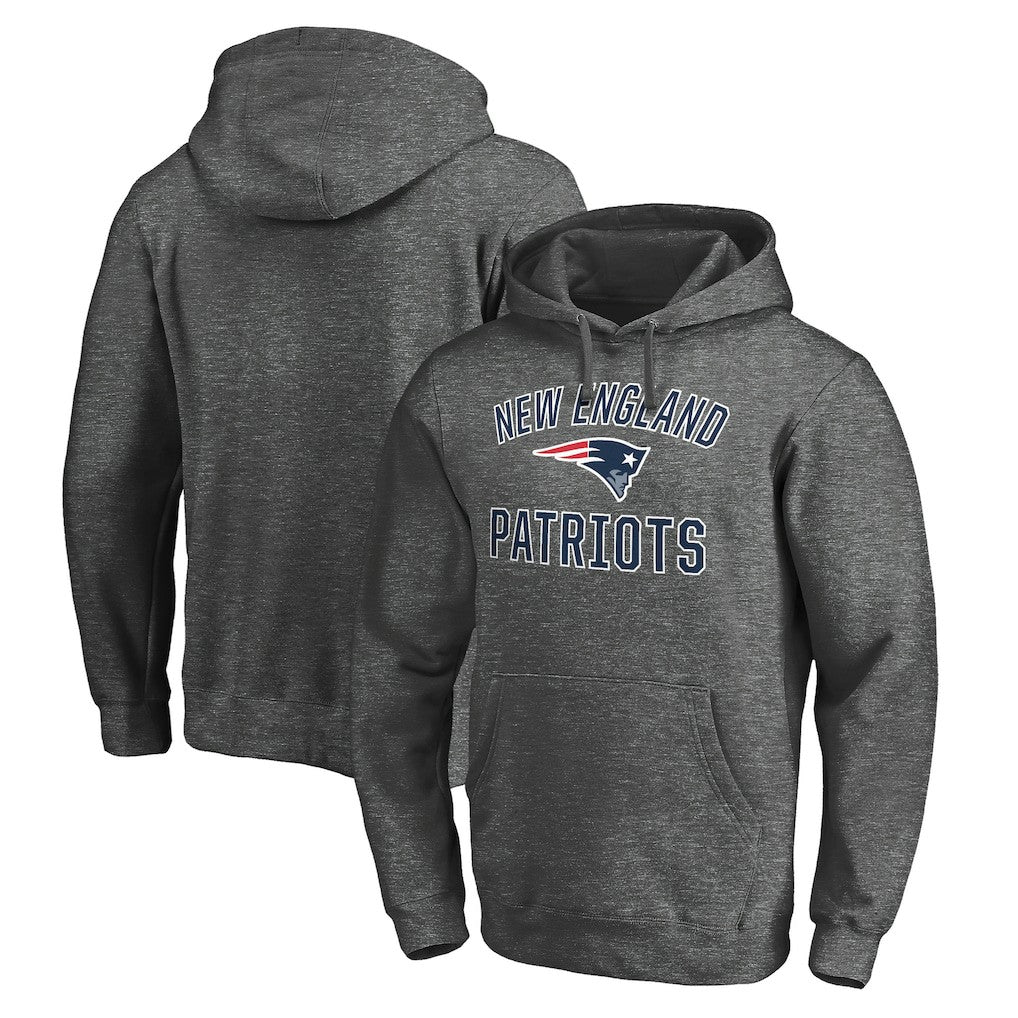 New England Patriots Victory Arch Team Fitted Pullover Hoodie Charcoal - NFL