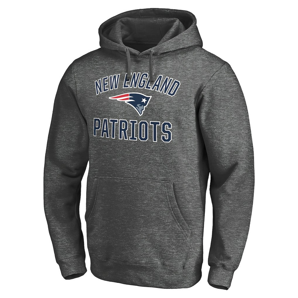 New England Patriots Victory Arch Team Fitted Pullover Hoodie Charcoal - NFL