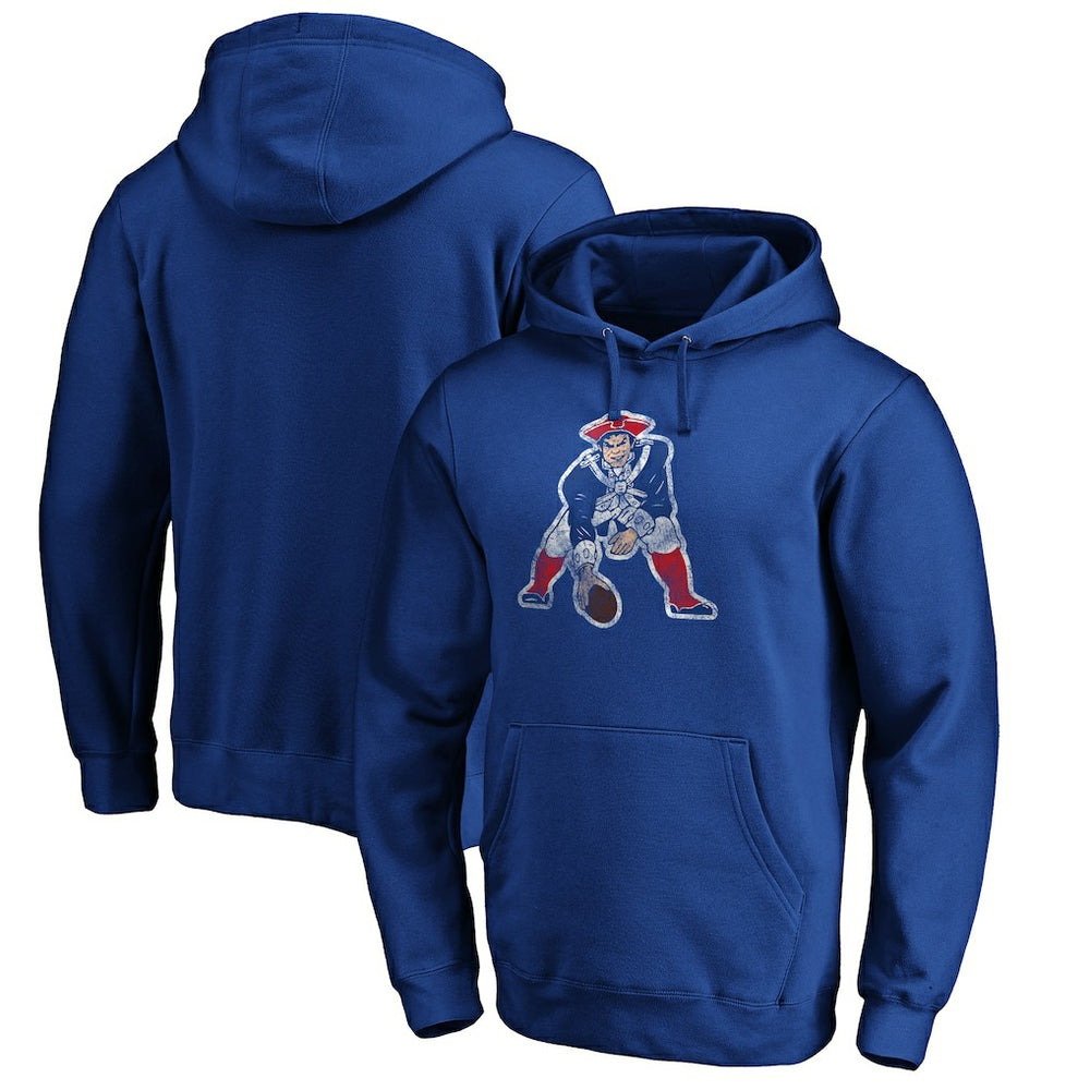 New England Patriots Throwback Logo Pullover Hoodie Royal - NFL