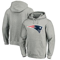 New England Patriots Primary Logo Fitted Pullover Hoodie Heather Gray - NFL