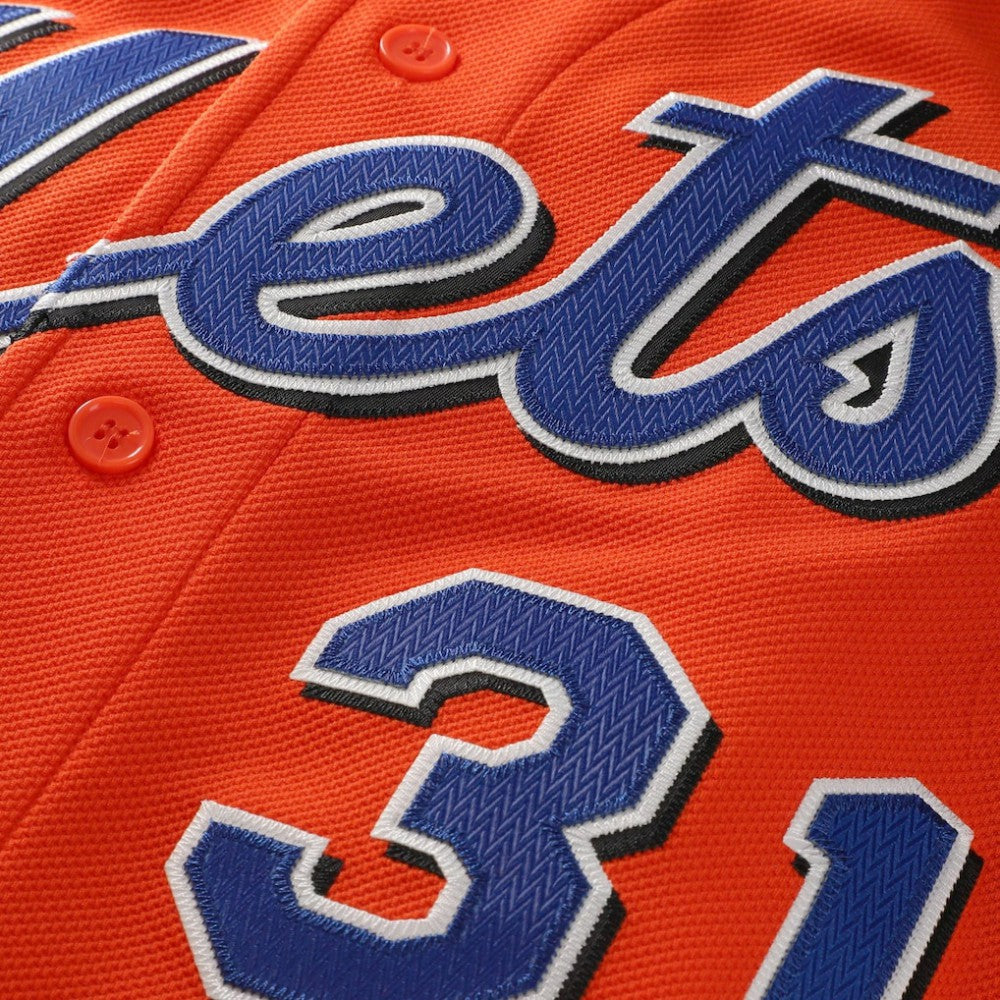 Mike Piazza New York Mets Mitchell & Ness Cooperstown Collection Mesh Batting Practice Button-Up Jersey - Orange | MLB Jerseys