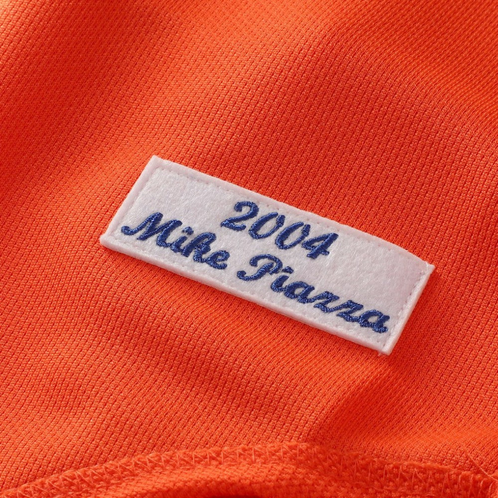 Mike Piazza New York Mets Mitchell & Ness Cooperstown Collection Mesh Batting Practice Button-Up Jersey - Orange | MLB Jerseys