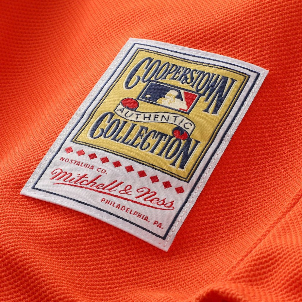 Mike Piazza New York Mets Mitchell & Ness Cooperstown Collection Mesh Batting Practice Button-Up Jersey - Orange | MLB Jerseys