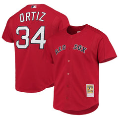 David Ortiz Boston Red Sox Mitchell & Ness Cooperstown Collection Mesh Batting Practice Button-Up Jersey Near Me