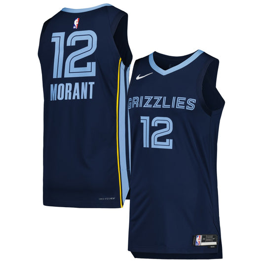 Ja Morant Memphis Grizzlies Authentic Jersey - Icon Edition - Navy | NBA Jerseys