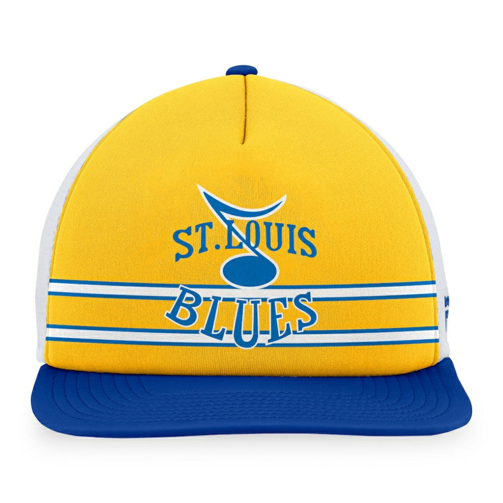 St. Louis Blues - Fanatics Special Edition 2.0 Trucker Snapback Adjustable Hat Gold/Blue