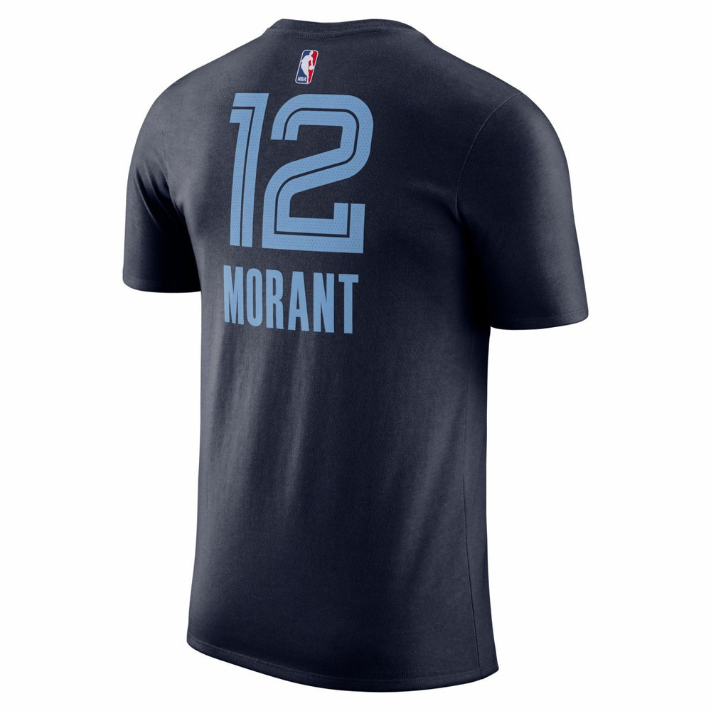 Nike - Ja Morant Memphis Grizzlies Icon 2022/23 Name & Number T-Shirt - Navy