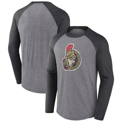 Ottawa Senators - Fanatics Special Edition Long Sleeve Tri-Blend Raglan T-Shirt Heather Gray