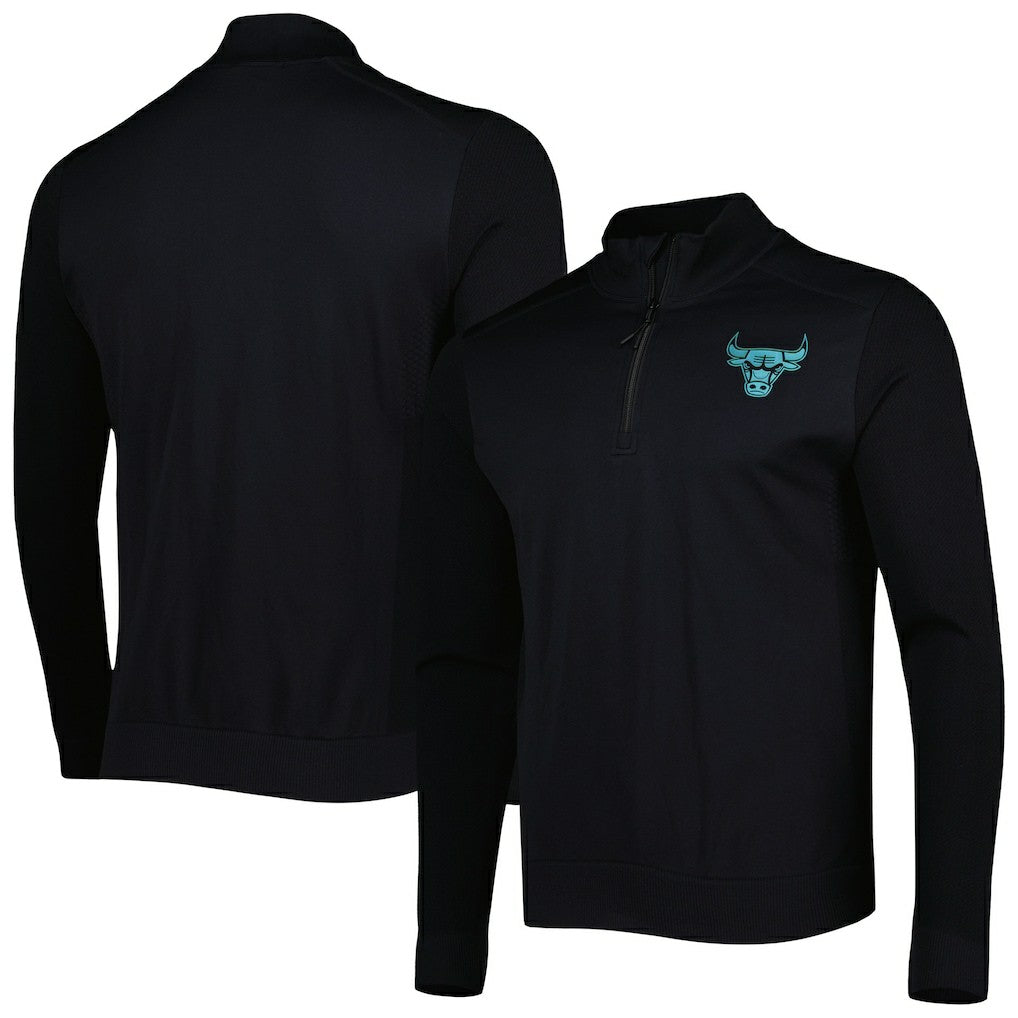 NBA - Chicago Bulls Levelwear Nano Engineered Knit Fabric Quarter-Zip Jacket - Black