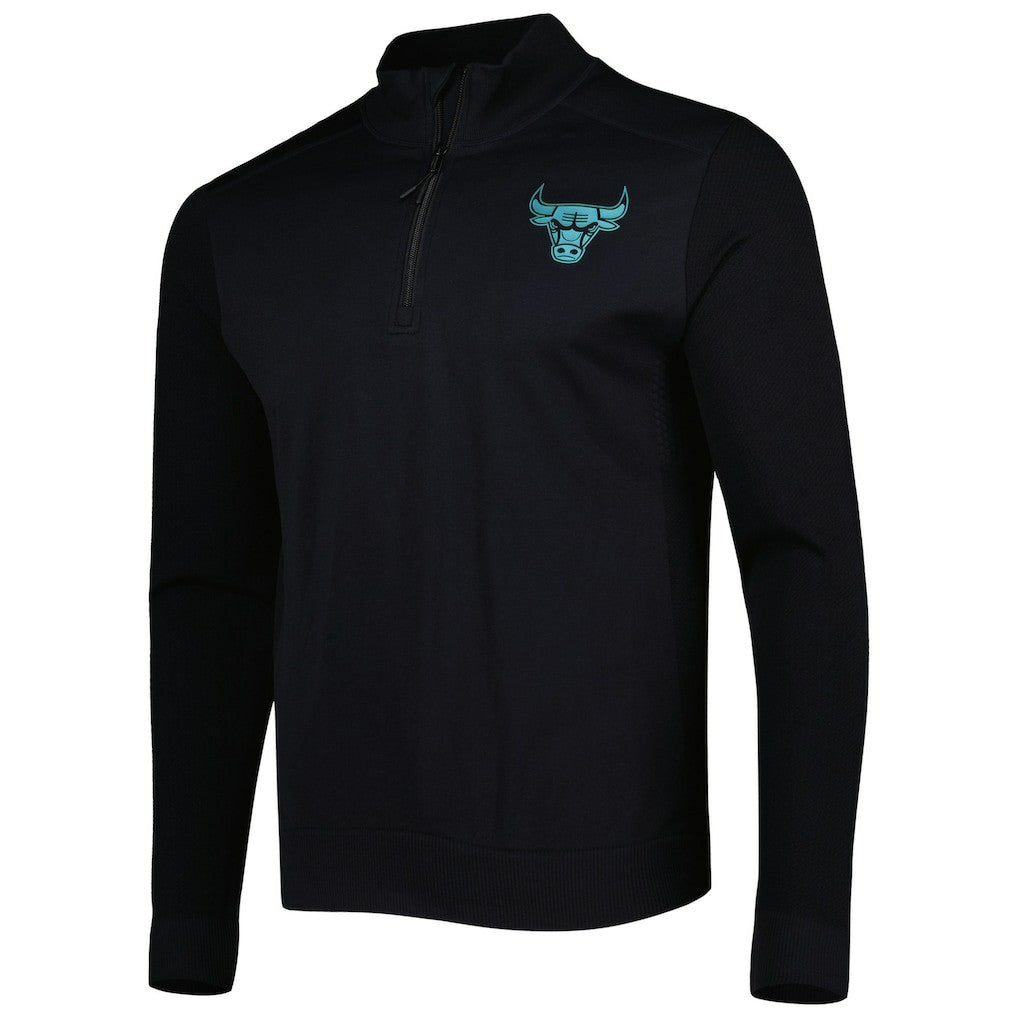 NBA - Chicago Bulls Levelwear Nano Engineered Knit Fabric Quarter-Zip Jacket - Black