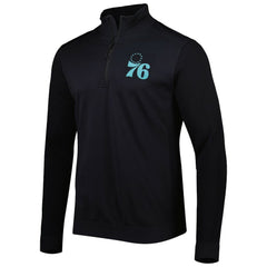 NBA - Philadelphia 76ers Levelwear Nano Engineered Knit Fabric Quarter-Zip Jacket - Black
