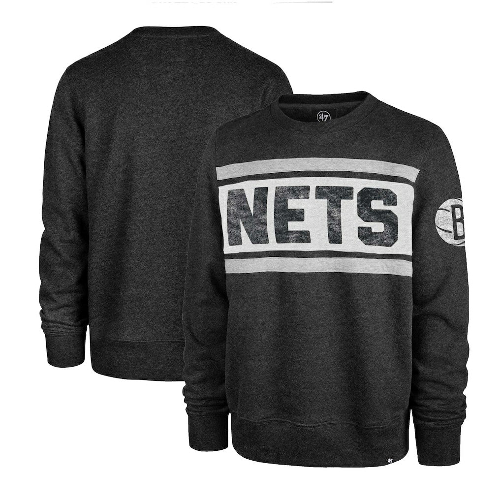 47 brand - Brooklyn Nets '47 Tribeca Emerson Pullover Sweatshirt - Heather Black