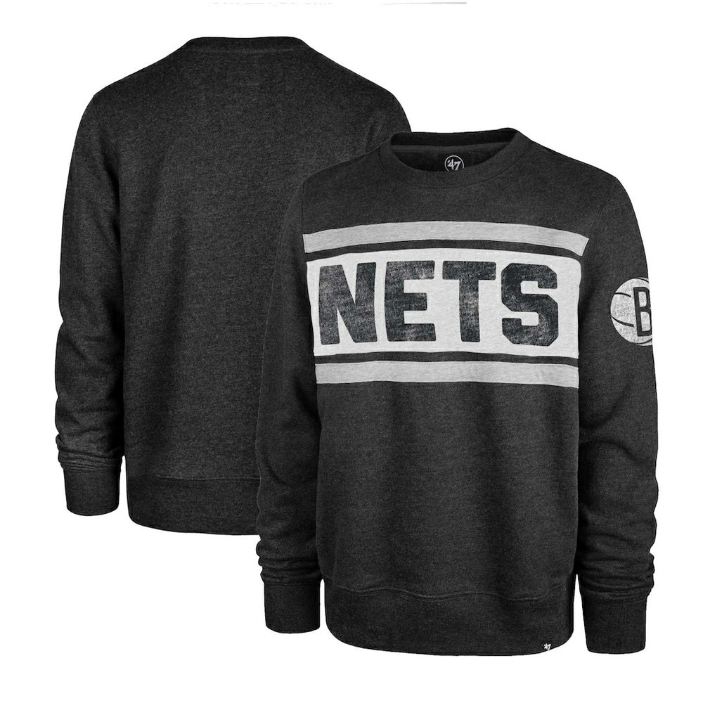 47 brand - Brooklyn Nets '47 Tribeca Emerson Pullover Sweatshirt - Heather Black