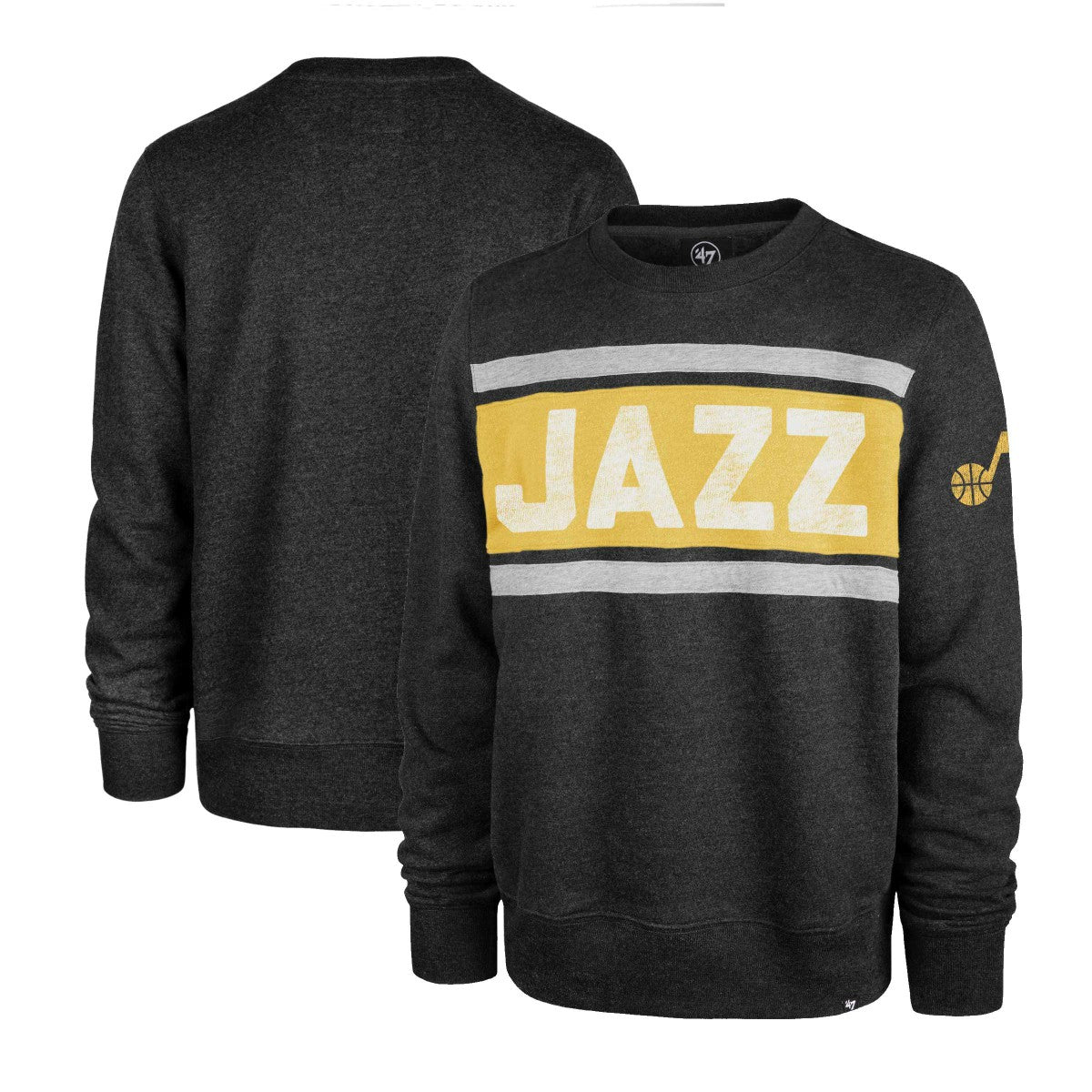47 brand - Utah Jazz '47 Tribeca Emerson Pullover Sweatshirt - Heather Black
