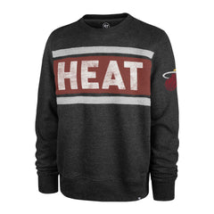 47 brand - Miami Heat '47 Tribeca Emerson Pullover Sweatshirt - Heather Black