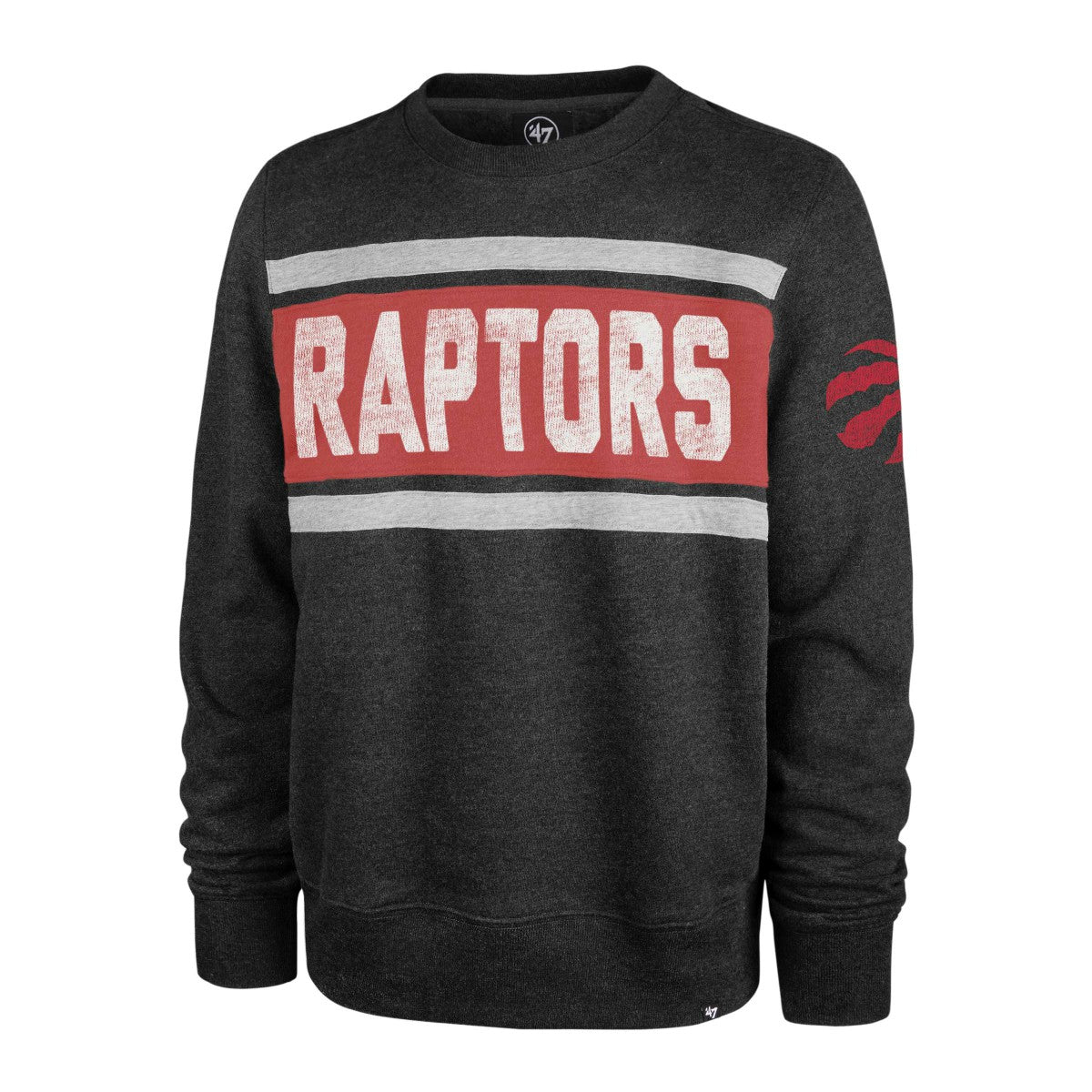 47 brand - Toronto Raptors '47 Tribeca Emerson Pullover Sweatshirt - Heather Black