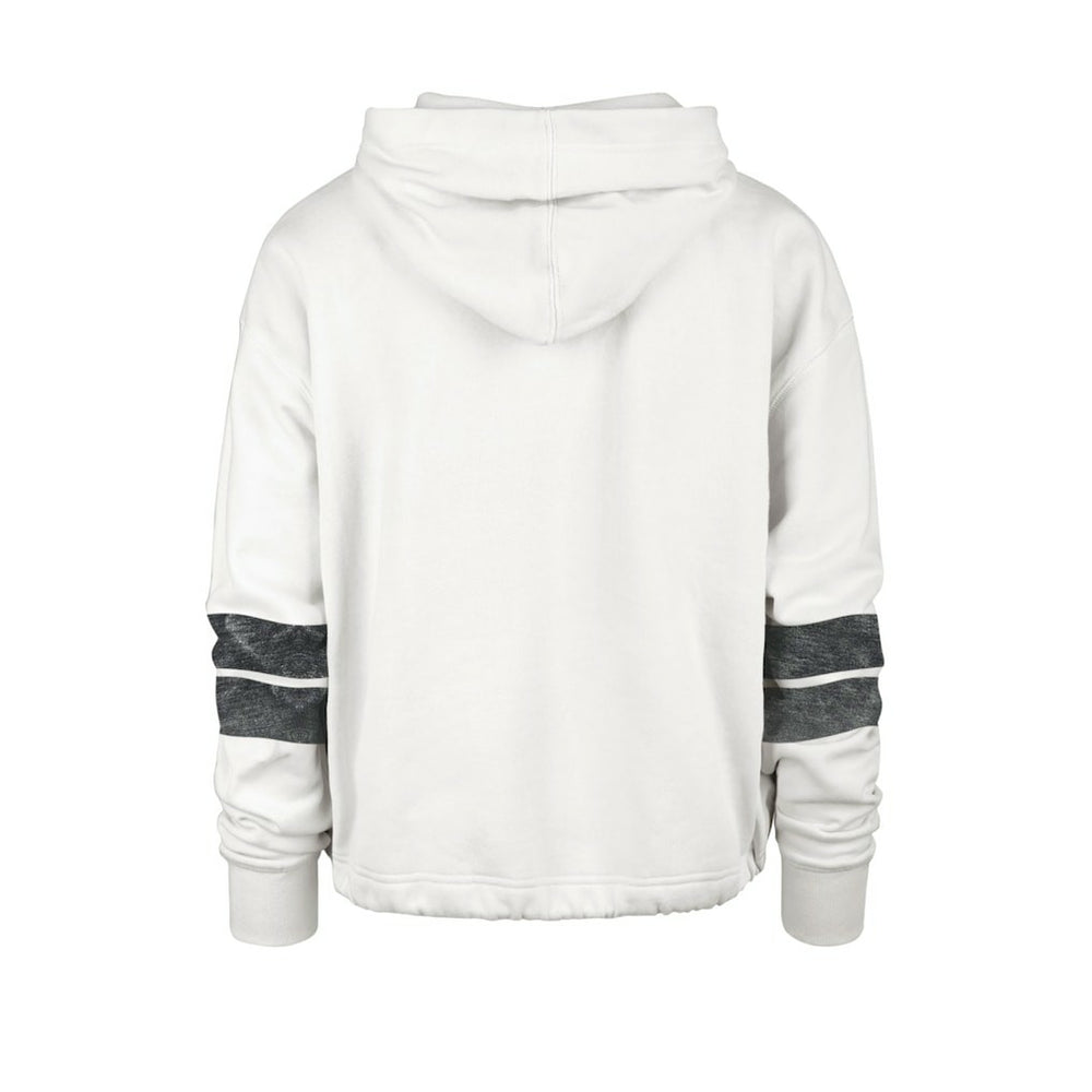 47 brand - Brooklyn Nets '47 Women's Emerson Stripe Cropped Pullover Hoodie - Cream