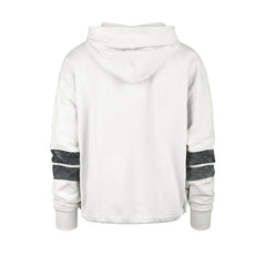 47 brand - Brooklyn Nets '47 Women's Emerson Stripe Cropped Pullover Hoodie - Cream