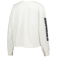 47 brand - Brooklyn Nets '47 Women's Parkway Brush Back Long Sleeve Cropped T-Shirt - Cream