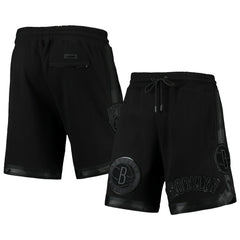 NBA - Brooklyn Nets Pro Standard Triple Black Gloss Logo Shorts