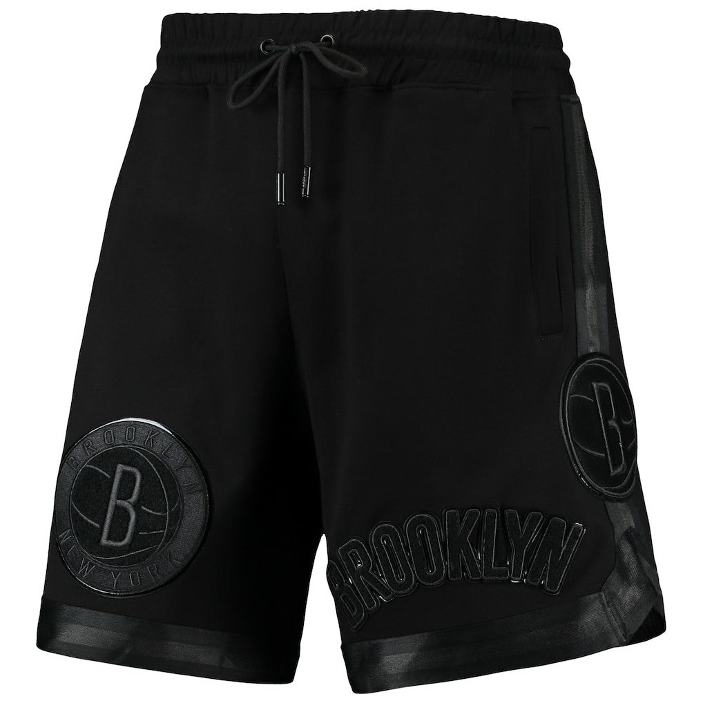 NBA - Brooklyn Nets Pro Standard Triple Black Gloss Logo Shorts