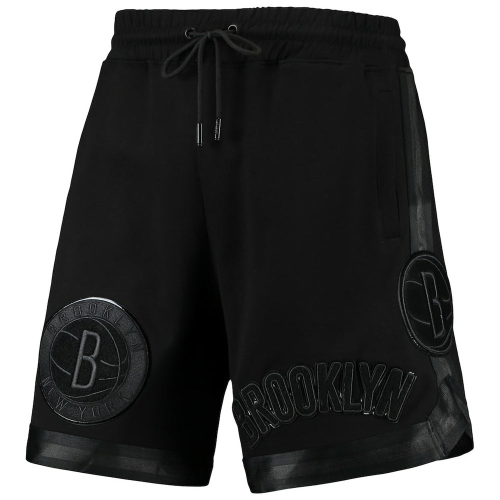 NBA - Brooklyn Nets Pro Standard Triple Black Gloss Logo Shorts