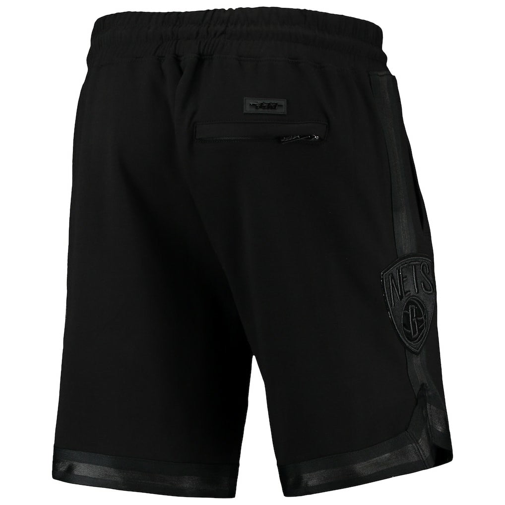 NBA - Brooklyn Nets Pro Standard Triple Black Gloss Logo Shorts