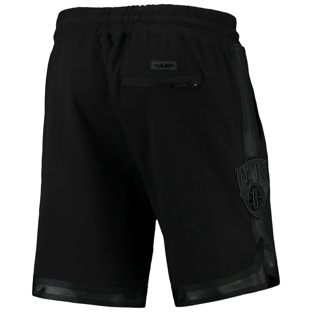 NBA - Brooklyn Nets Pro Standard Triple Black Gloss Logo Shorts