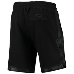 NBA - Brooklyn Nets Pro Standard Triple Black Gloss Logo Shorts