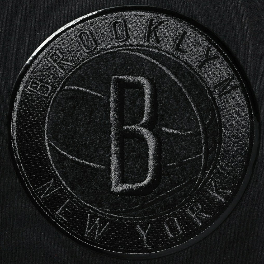NBA - Brooklyn Nets Pro Standard Triple Black Gloss Logo Shorts