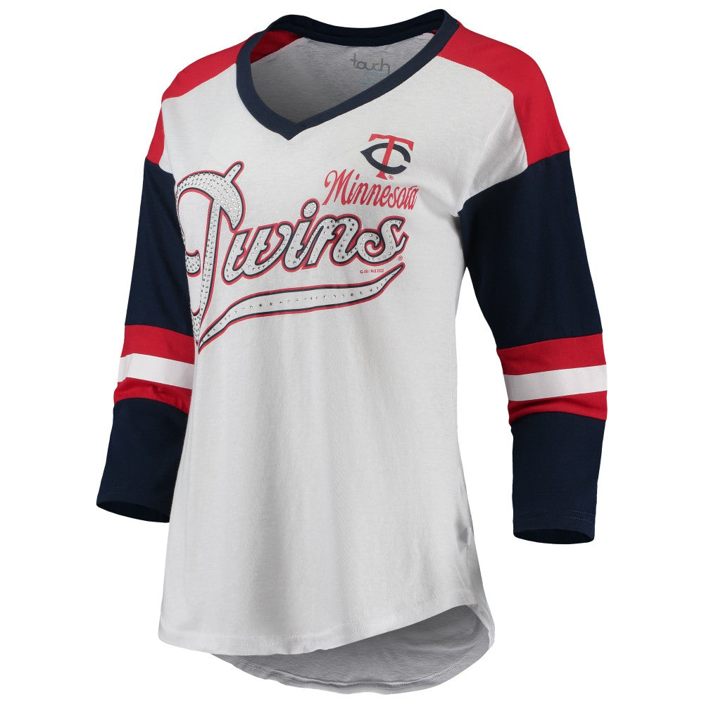 Minnesota Twins Touch Women's Base Runner 3/4-Sleeve V-Neck T-Shirt discount
