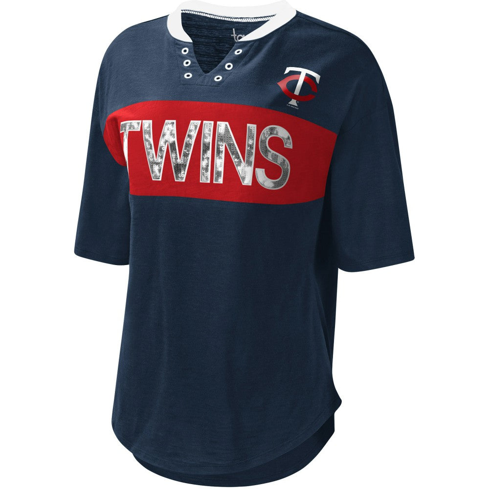 Minnesota Twins Touch Women's Lead Off Notch Neck T-Shirt Sale