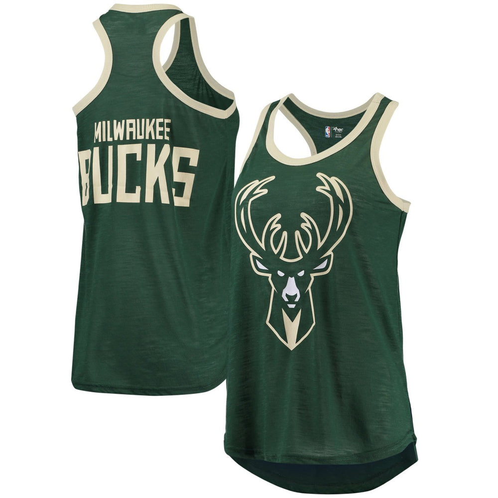 NBA - Milwaukee Bucks G-III Sports by Carl Banks Women's Showdown Scoop-Neck Racerback Tank Top - Hunter Green
