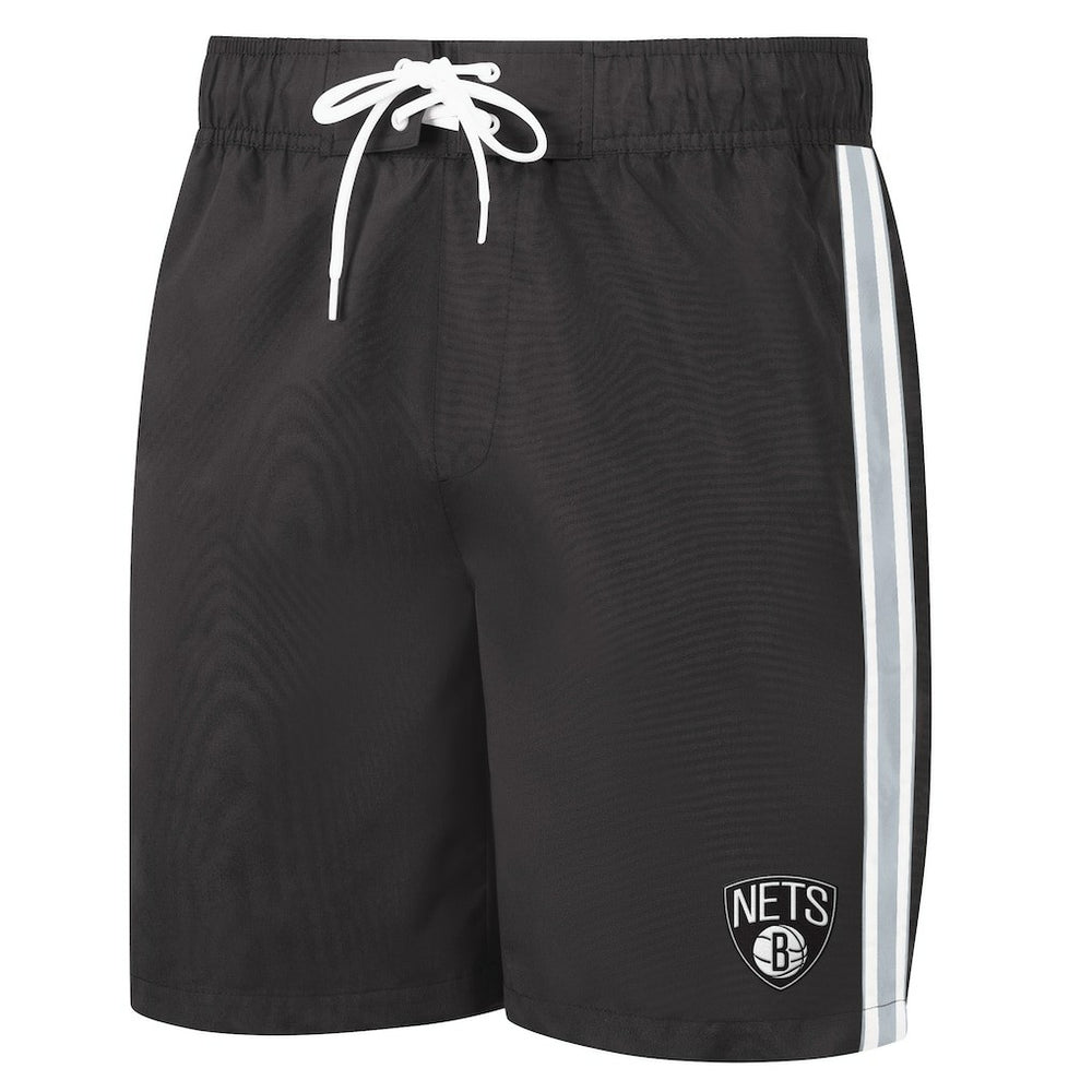 NBA - Brooklyn Nets G-III Sports by Carl Banks Sand Beach Volley Swim Shorts - Black/Gray
