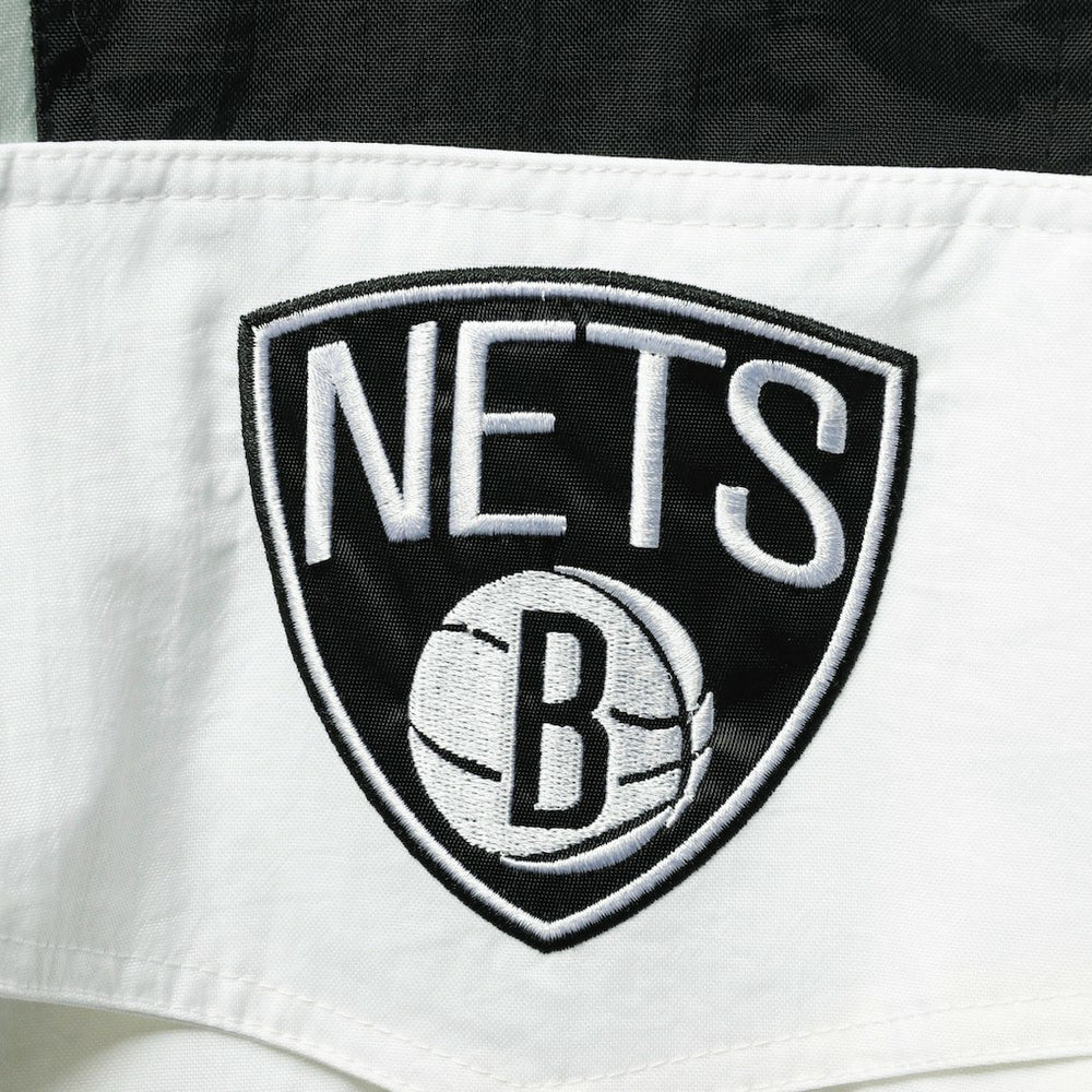 NBA - Brooklyn Nets Starter Striker Crinkle Half-Zip Hoodie Jacket - White