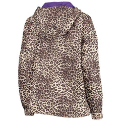 NBA - Los Angeles Lakers DKNY Sport Women's Gabriella Windbreaker Half-Zip Hoodie - Leopard