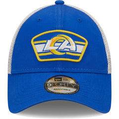 Los Angeles Rams New Era Logo Patch Trucker 9FORTY Snapback Hat Royal/White - NFL