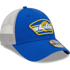 Los Angeles Rams New Era Logo Patch Trucker 9FORTY Snapback Hat Royal/White - NFL