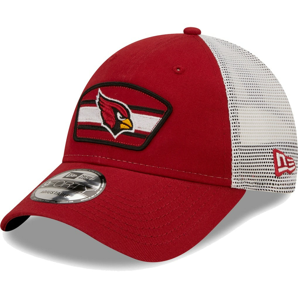Arizona Cardinals New Era Logo Patch Trucker 9FORTY Snapback Hat Cardinal/White - NFL