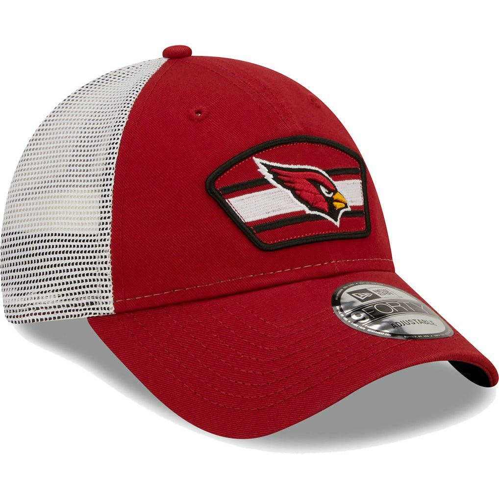 Arizona Cardinals New Era Logo Patch Trucker 9FORTY Snapback Hat Cardinal/White - NFL