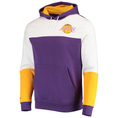 Mitchell & Ness - Los Angeles Lakers Hardwood Classics Fusion 2.0 Colorblock Pullover Hoodie - Purple