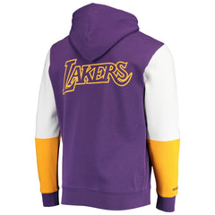 Mitchell & Ness - Los Angeles Lakers Hardwood Classics Fusion 2.0 Colorblock Pullover Hoodie - Purple