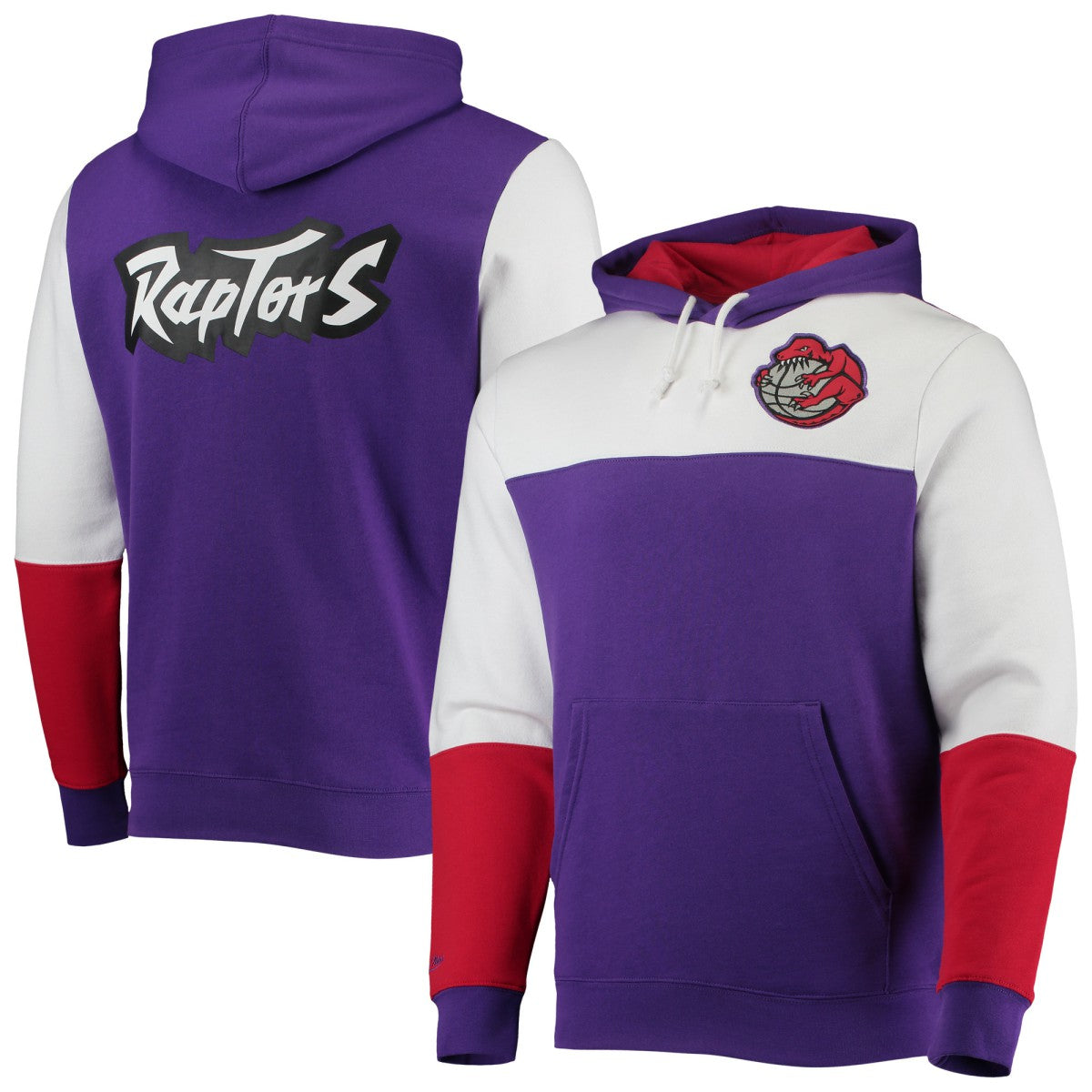Mitchell & Ness - Toronto Raptors Hardwood Classics Fusion 2.0 Colorblock Pullover Hoodie - Purple