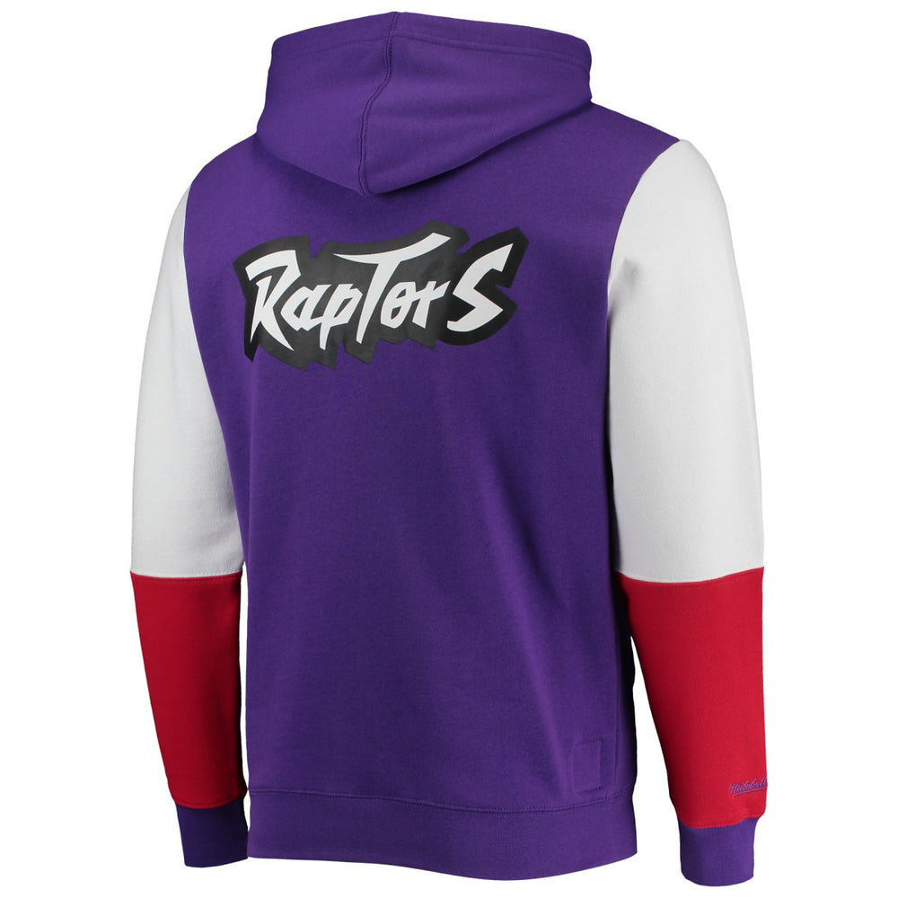 Mitchell & Ness - Toronto Raptors Hardwood Classics Fusion 2.0 Colorblock Pullover Hoodie - Purple